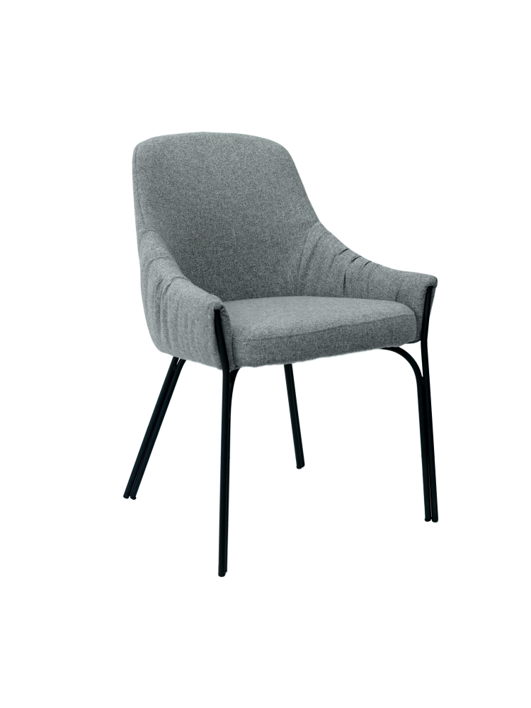 Chaise baquet velvet Gris chiné |  - Boutique