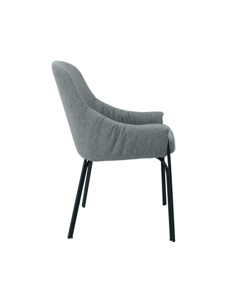 Chaise baquet velvet Gris chiné |  - Boutique