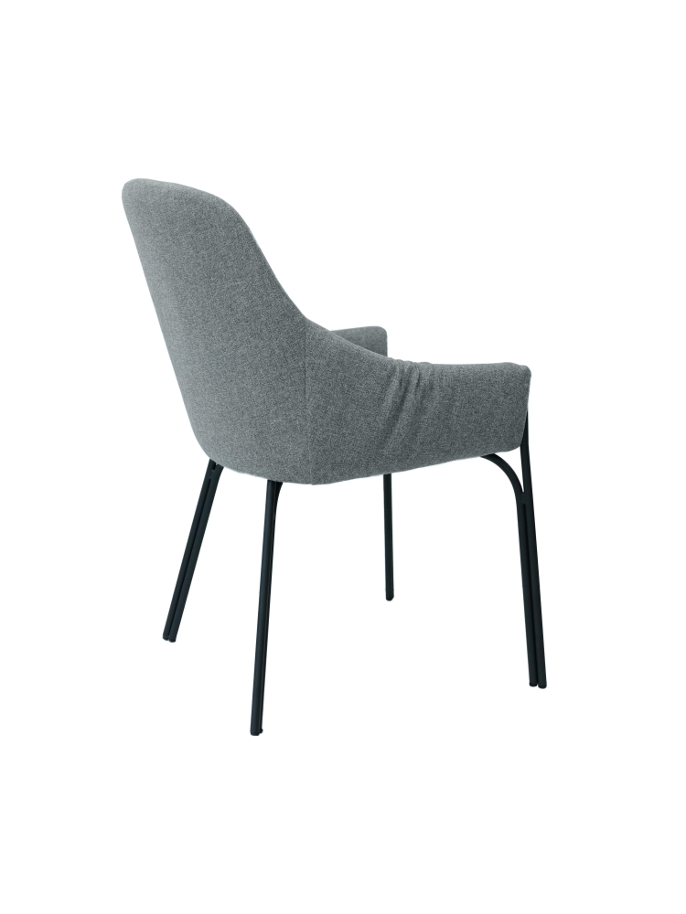 Chaise baquet velvet Gris chiné |  - Boutique
