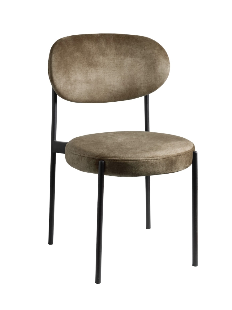 Chaise ronde velvet Taupe