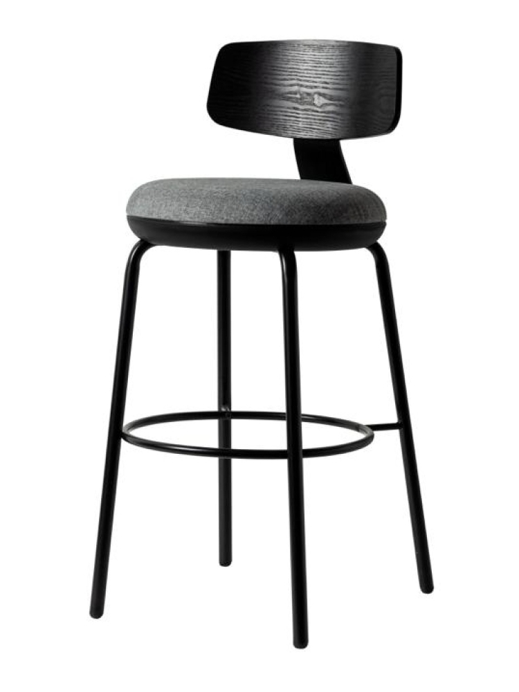 Tabouret Lyna en bois et assise tissu vert | L'Empreinte - Boutique