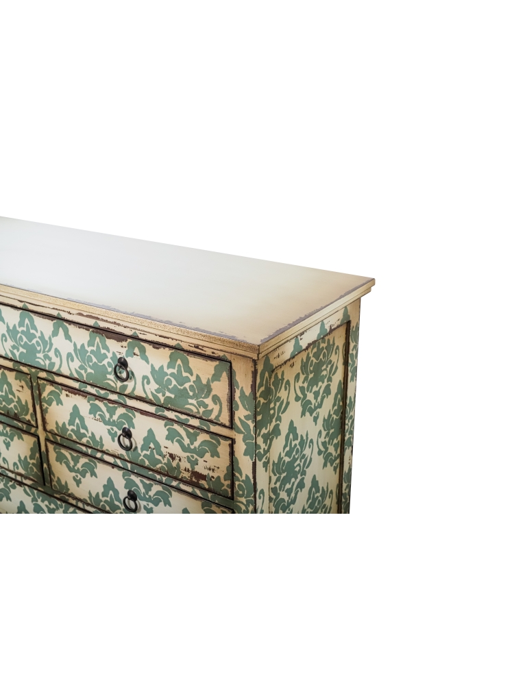 Commode Fleurs vert d'eau | L'Empreinte - Commodes