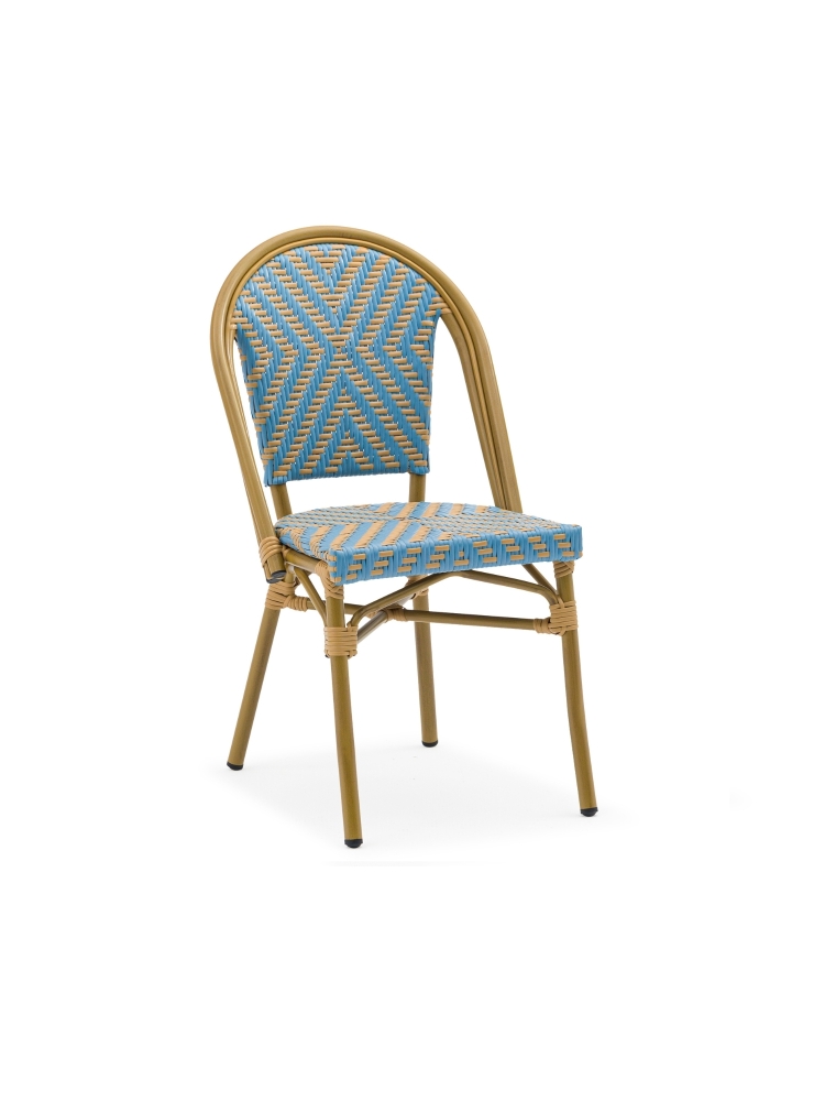 Chaise Daria bleue/doré |  - Chaises