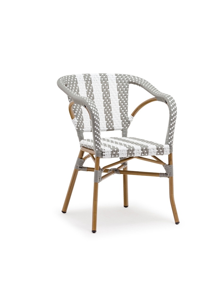 Fauteuil Dona blanc/gris