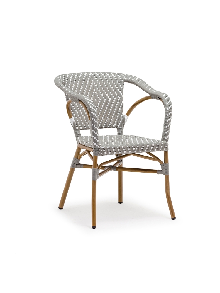 Fauteuil Dona motif gris/blanc |  - Fauteuils