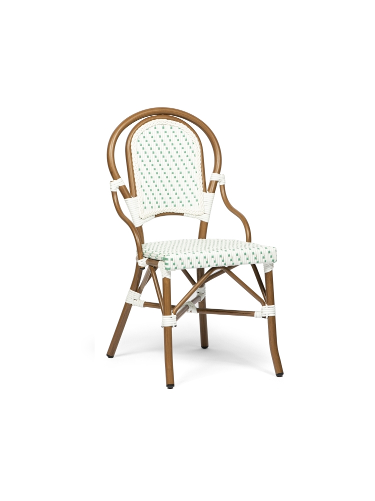 Chaise Mina blanche/verte |  - Chaises