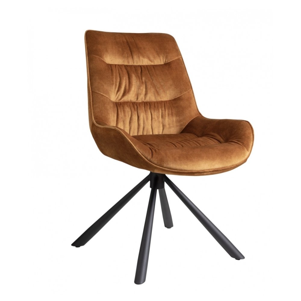 Chaise velvet baquet pivotante Ocre | L'Empreinte - Chaises