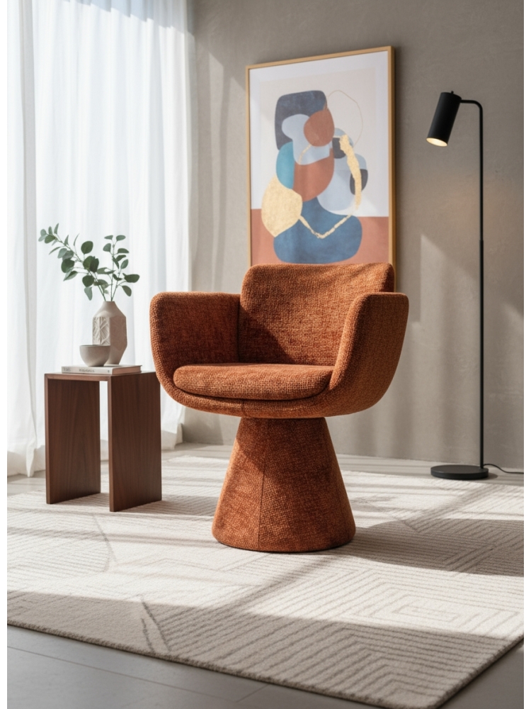 Fauteuil Pivotant Lexi Terre Cuite