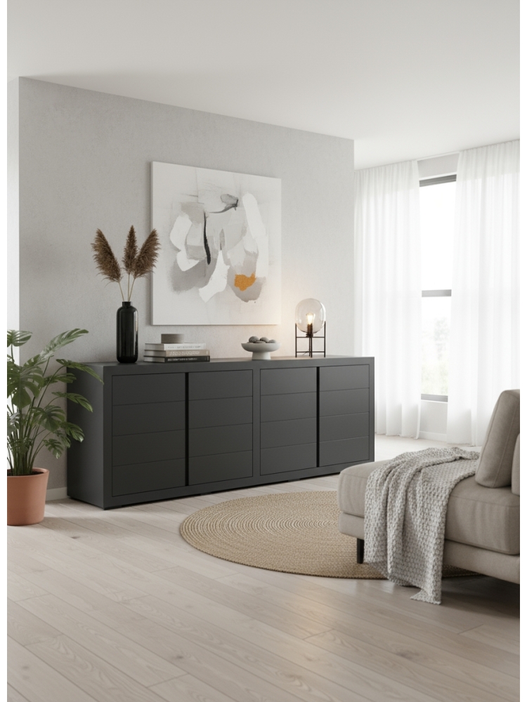 Buffet dark black mat