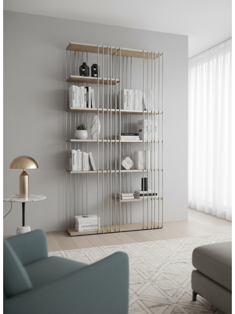 Bibliothèque Barres inox | L'Empreinte - Bibliothèques