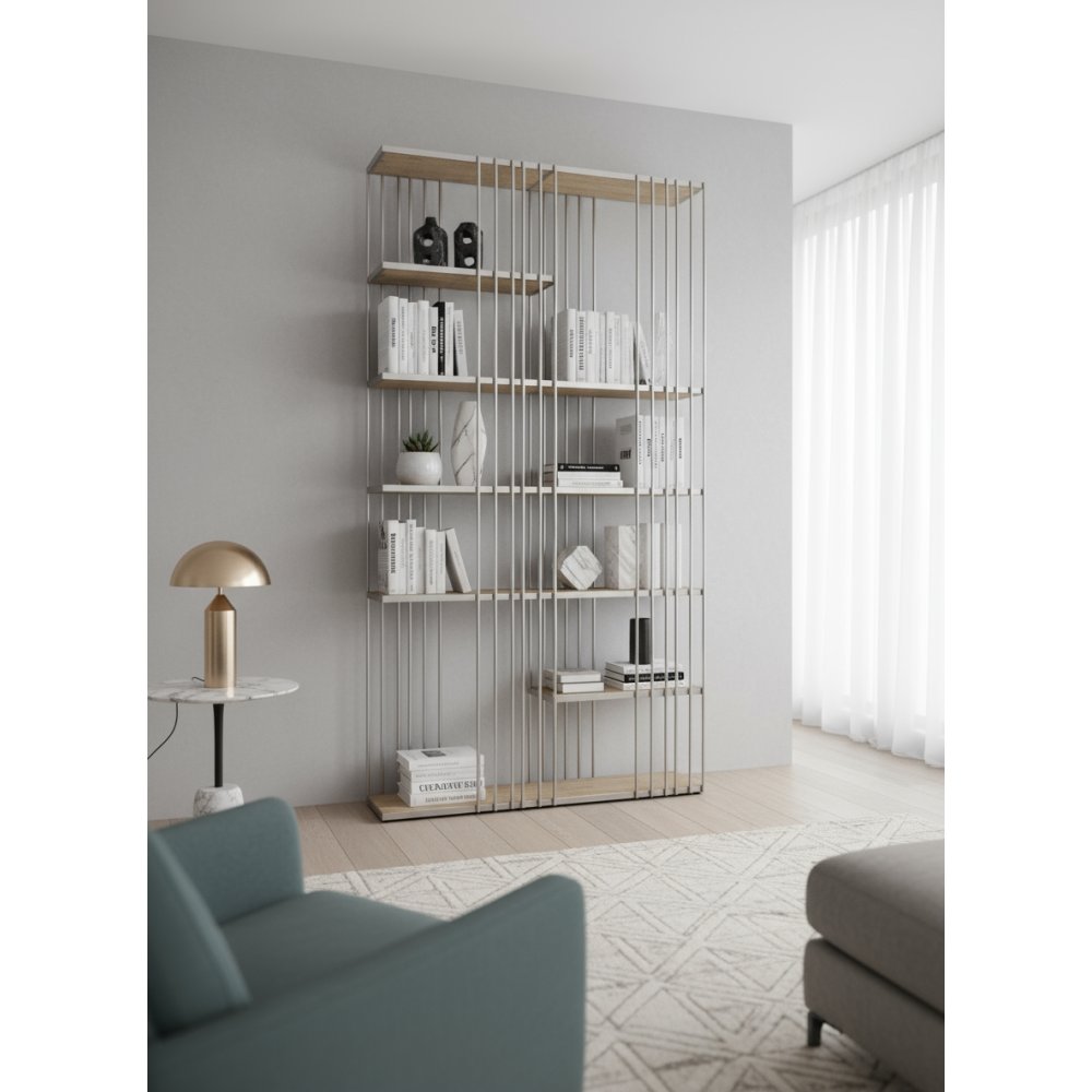 Bibliothèque Barres inox | L'Empreinte - Bibliothèques