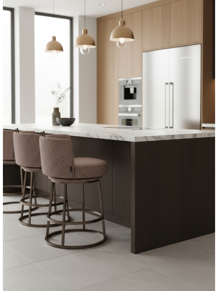 Tabouret Dana imprimé black brown | L'Empreinte - Tabourets