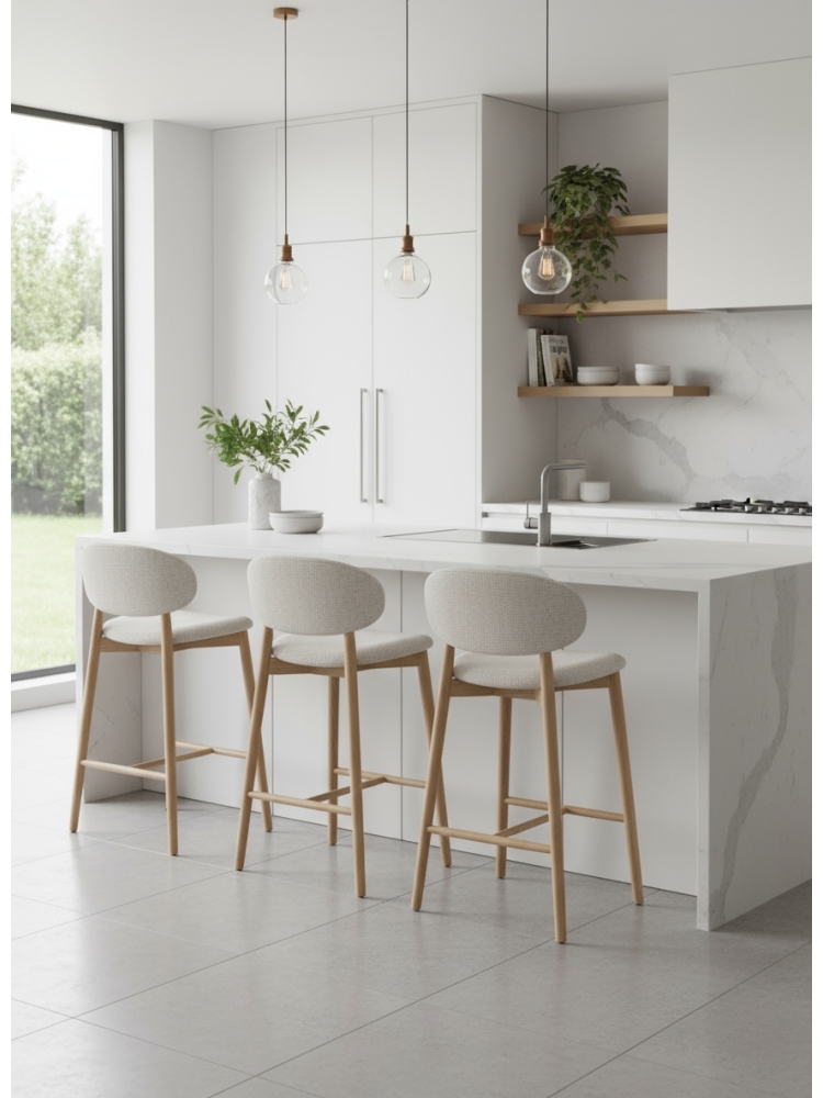 Tabouret Jaspe Naturel & White