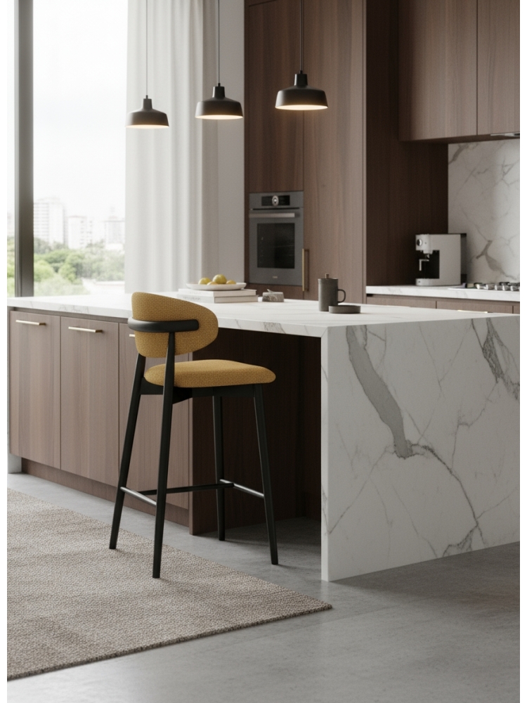 Tabouret Jaspe Black & Yellow