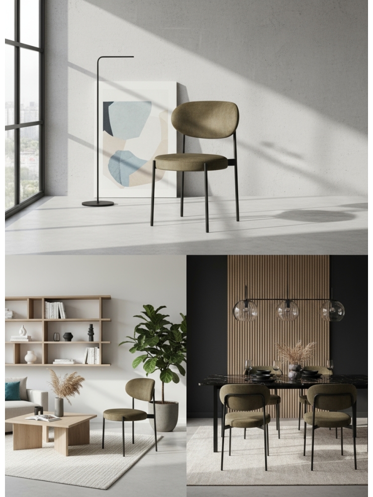 Chaise rebell ronde kaki | L'Empreinte - Chaises