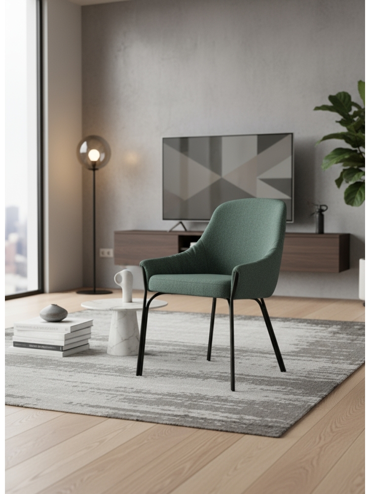 Chaise baquet Velvet vert