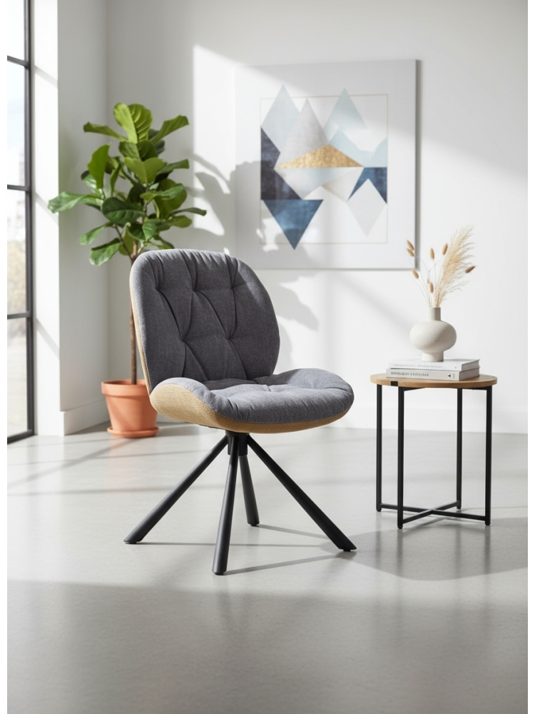 Chaise rebell matelassée bicolore