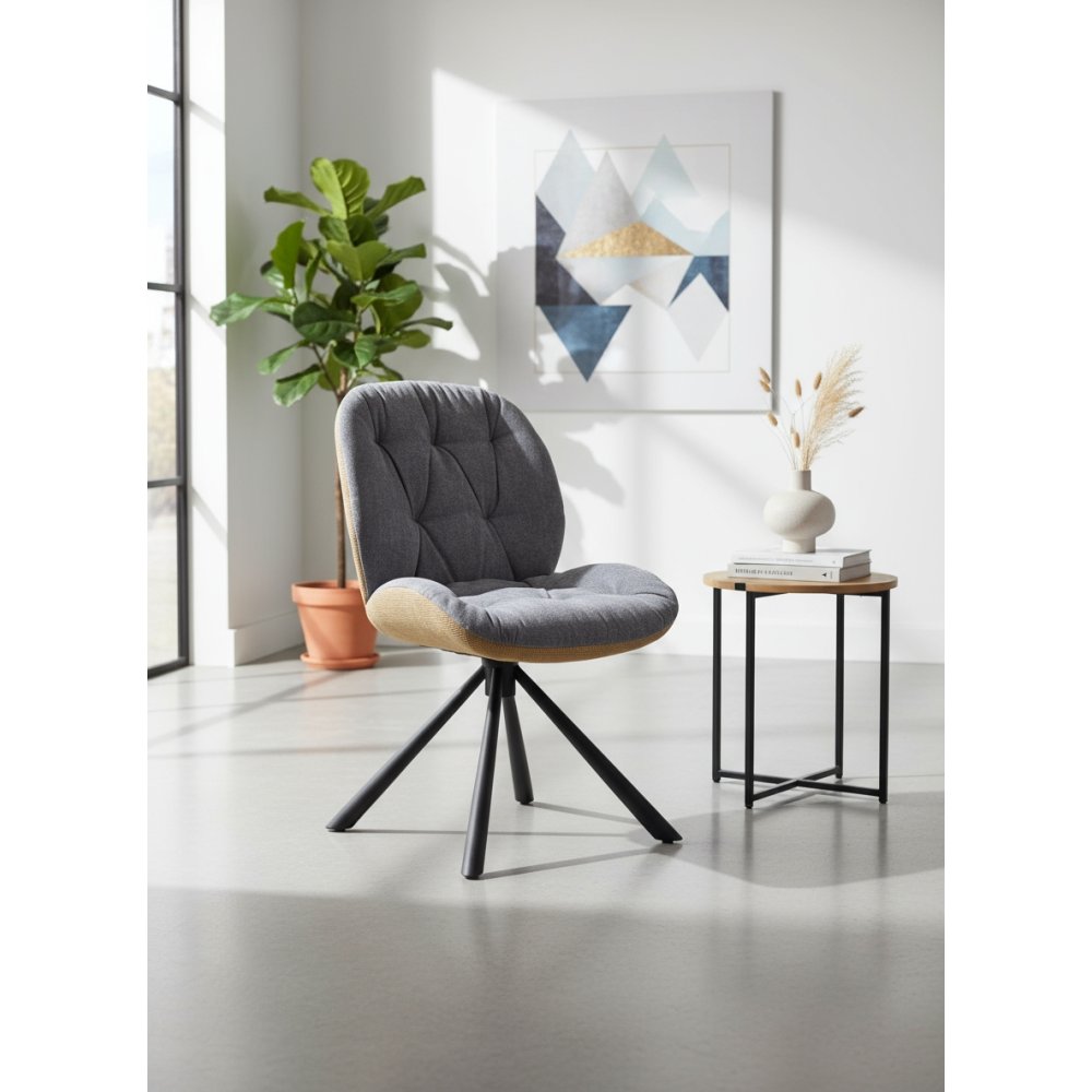 Chaise rebell matelassée bicolore | L'Empreinte - Chaises