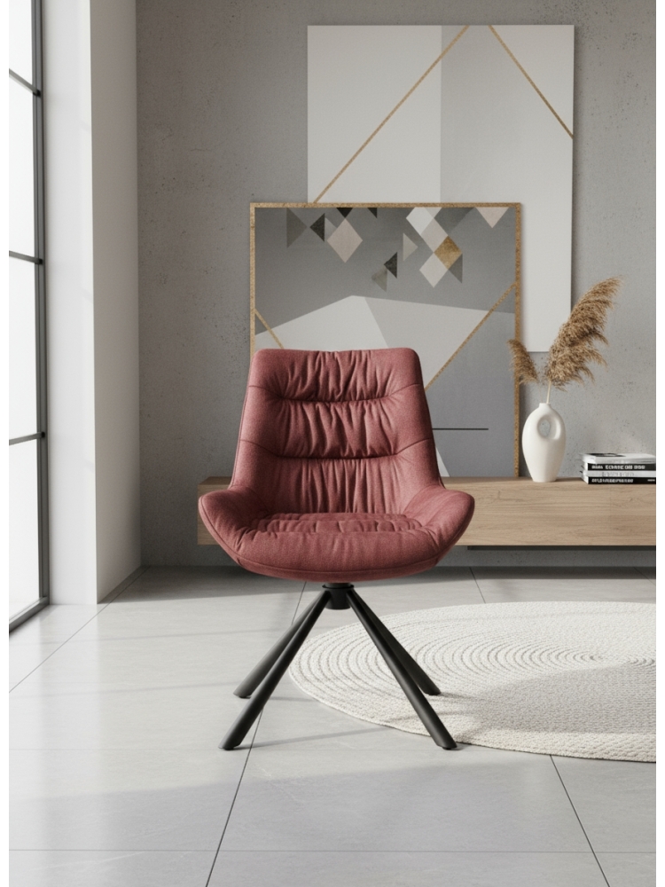 Chaise Velvet baquet pivotante rose | L'Empreinte - Chaises