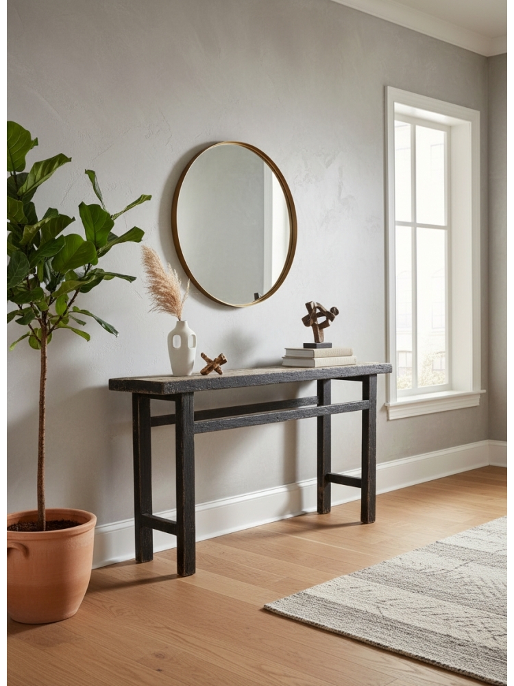 Console southampton teck recyclé black | L'Empreinte - Consoles