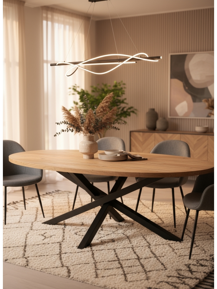 Table ovale Arya pied mikado noir | L'Empreinte - Tables à manger