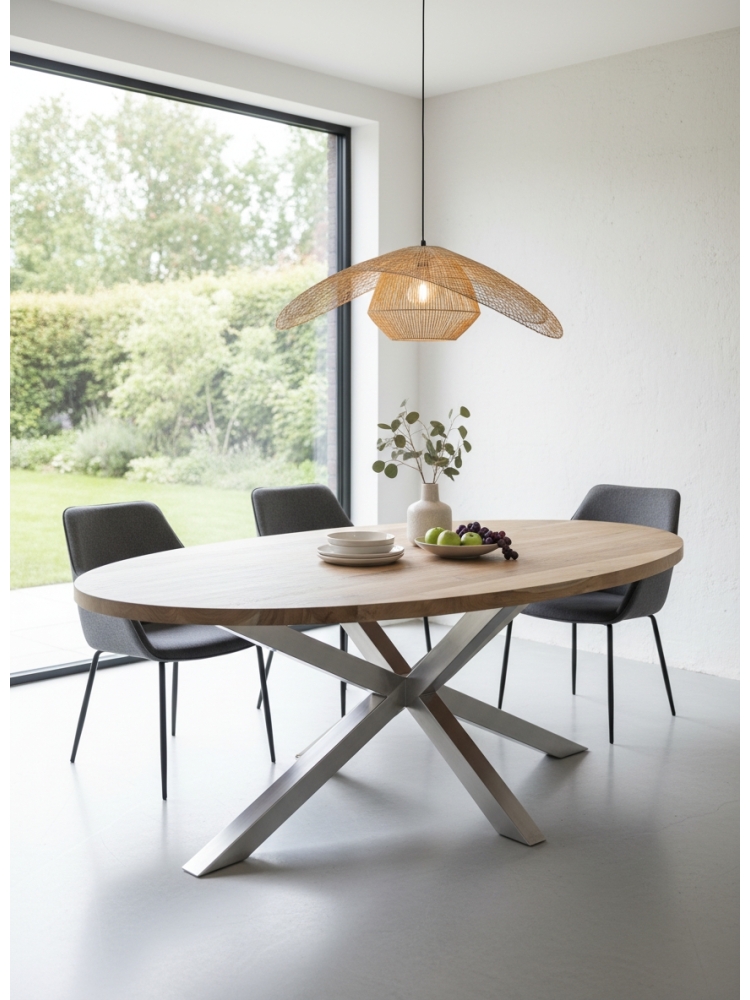 Table ovale Arya pied croisé