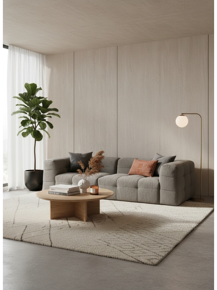 Canapé ASTANA bouclette taupe