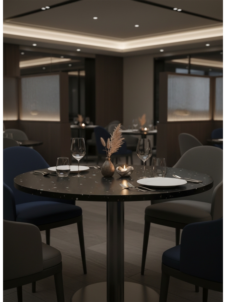 Plateau de table rond noir