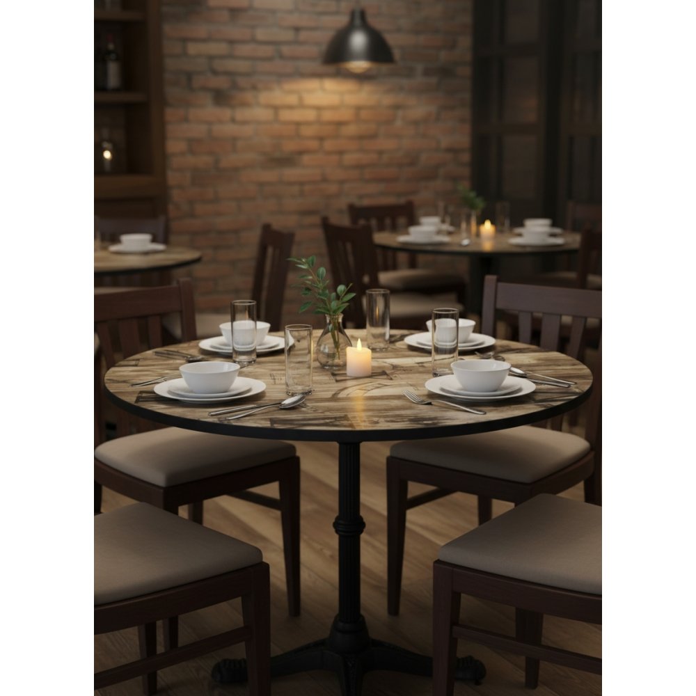 Plateau de table rond mélamine |  - Plateaux de table