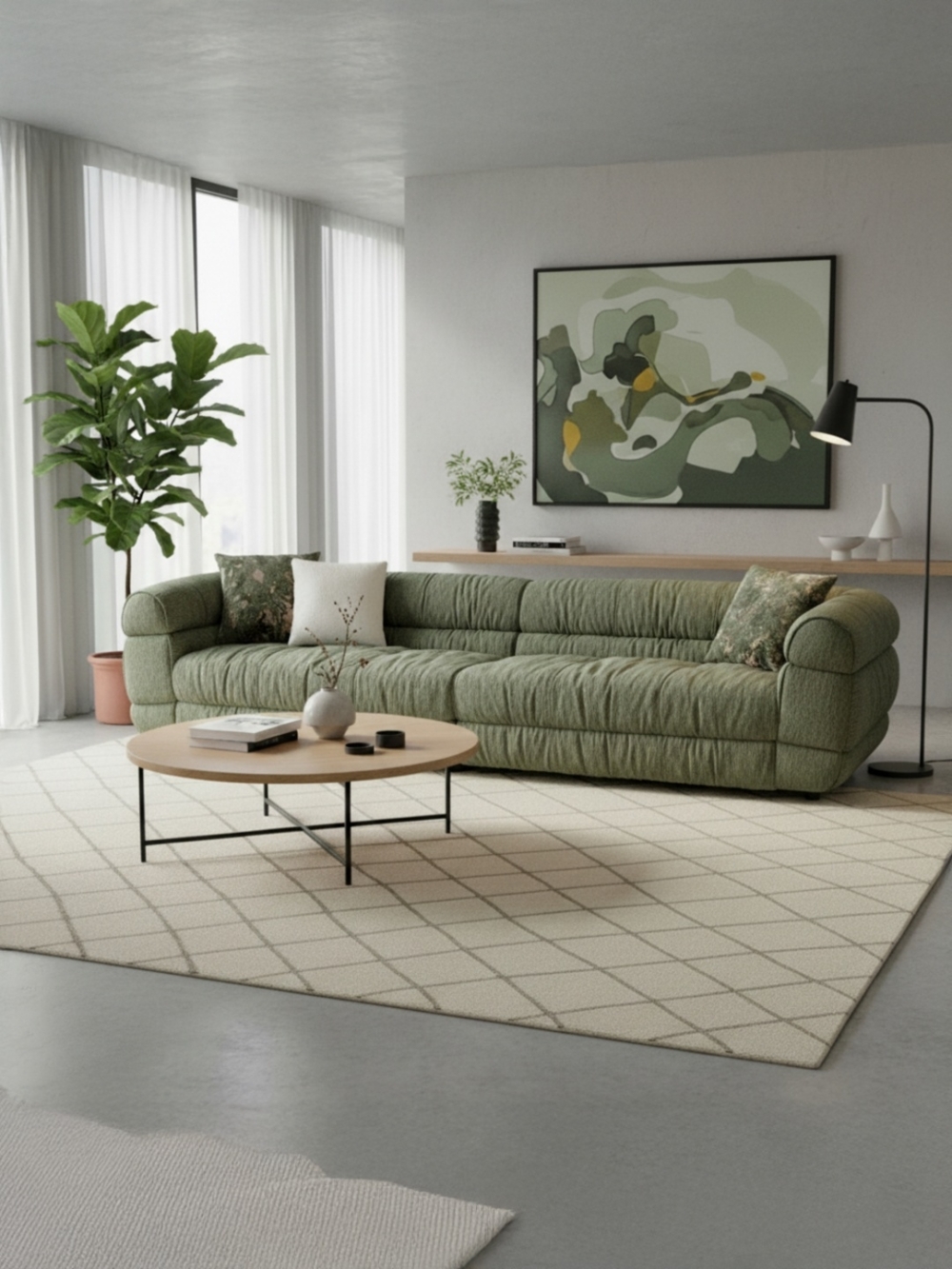 Zola XL - Canapé vert rembourré