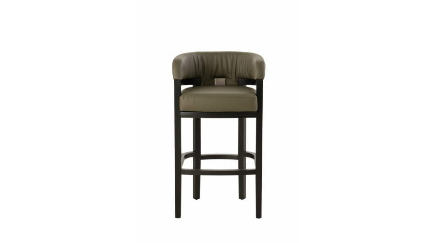 Tabouret Ontario cuir vert olive H75 comptoir