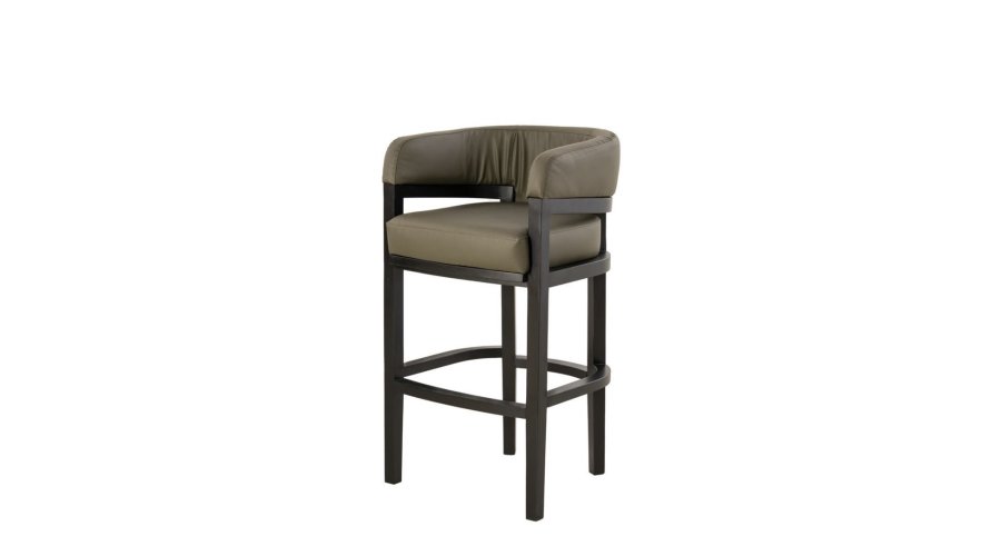 Tabouret Ontario cuir vert olive H75 comptoir