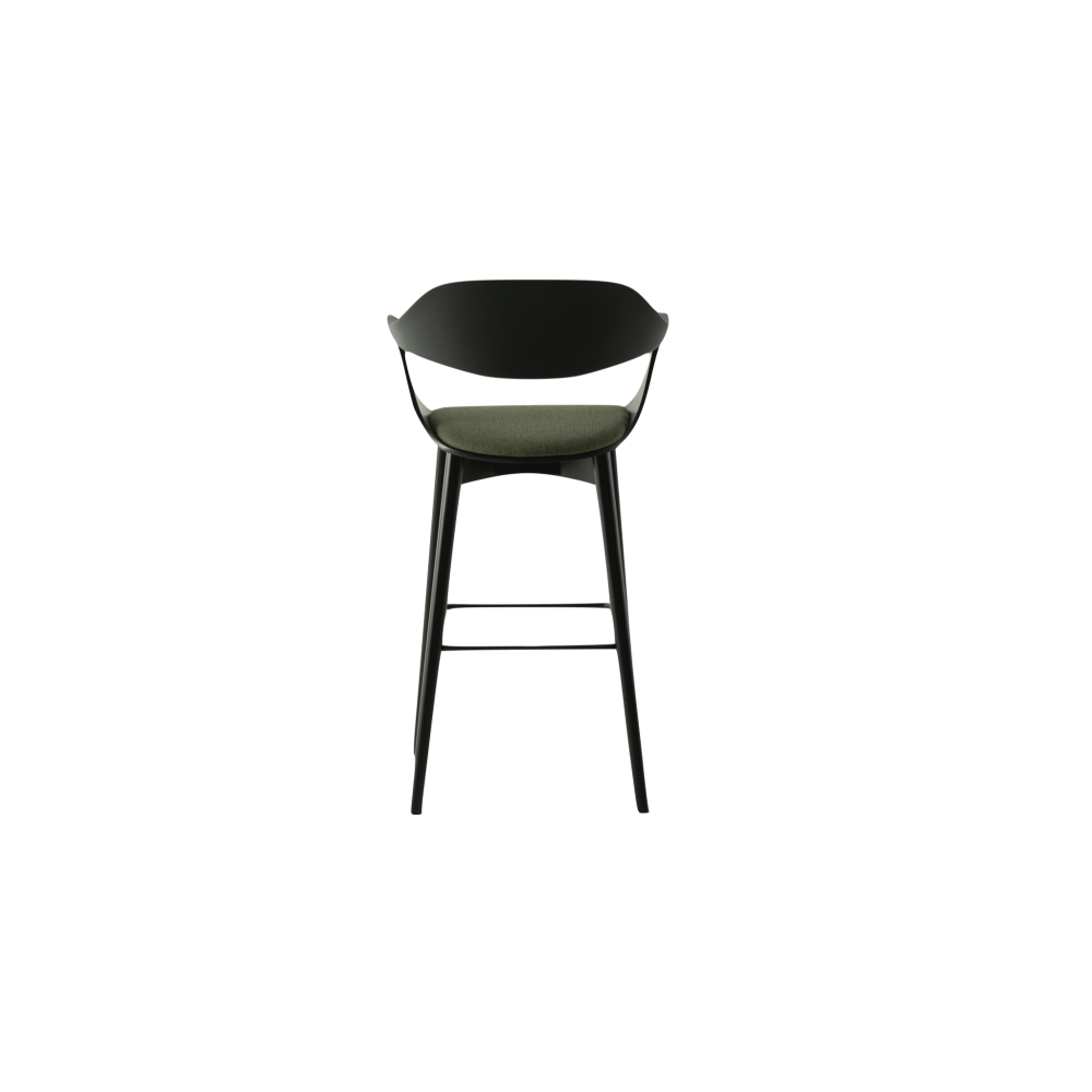 Tabouret Lola avec accoudoirs assise tissu vert | L'Empreinte - Tab...