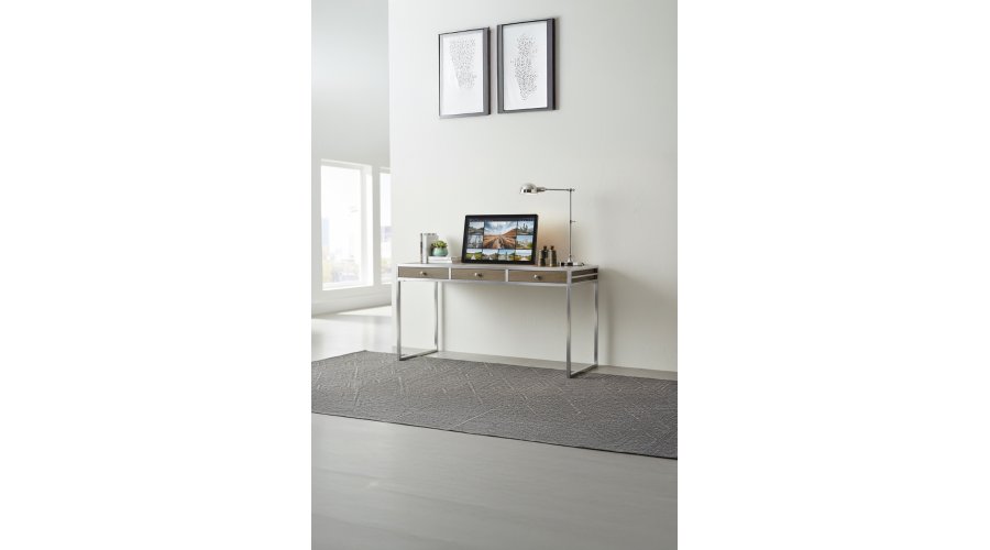 Bureau en orme et inox brillant MIA