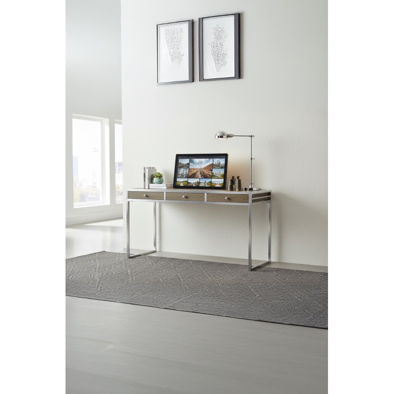 Bureau en orme et inox brillant MIA