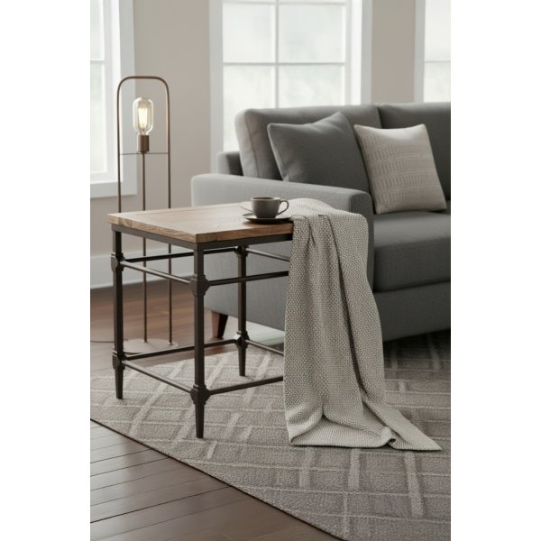 Table basse carré en orme - structure en métal MIA