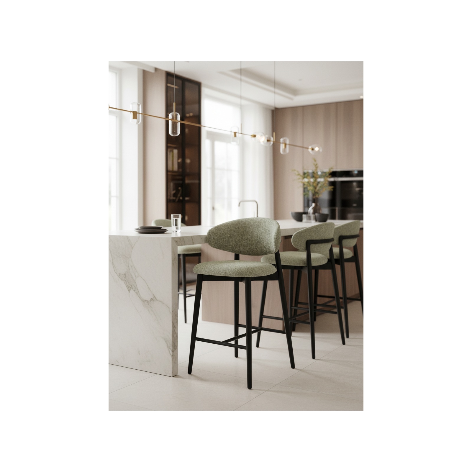 Tabouret Jaspe Black & Yellow | L'Empreinte - Boutique