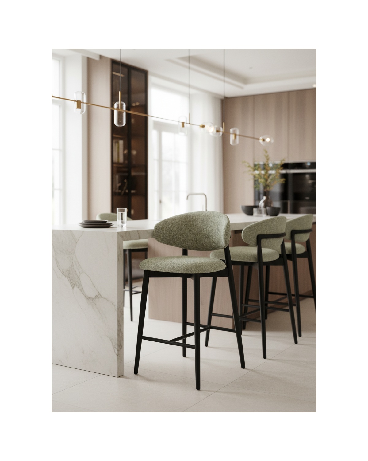 Tabouret Jaspe Black & Green