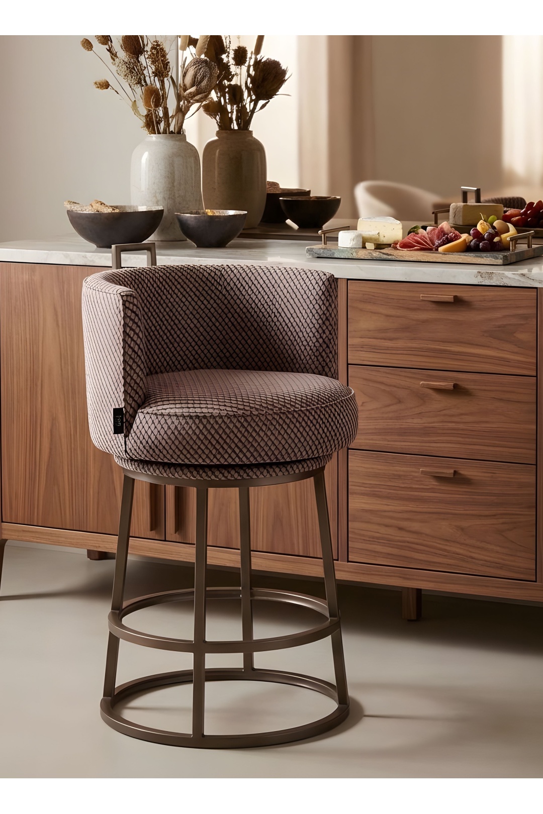 Tabouret Dana imprimé black brown | L'Empreinte - Tabourets