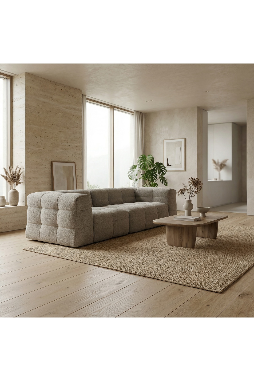 Canapé ASTANA bouclette taupe | L'Empreinte - Canapés