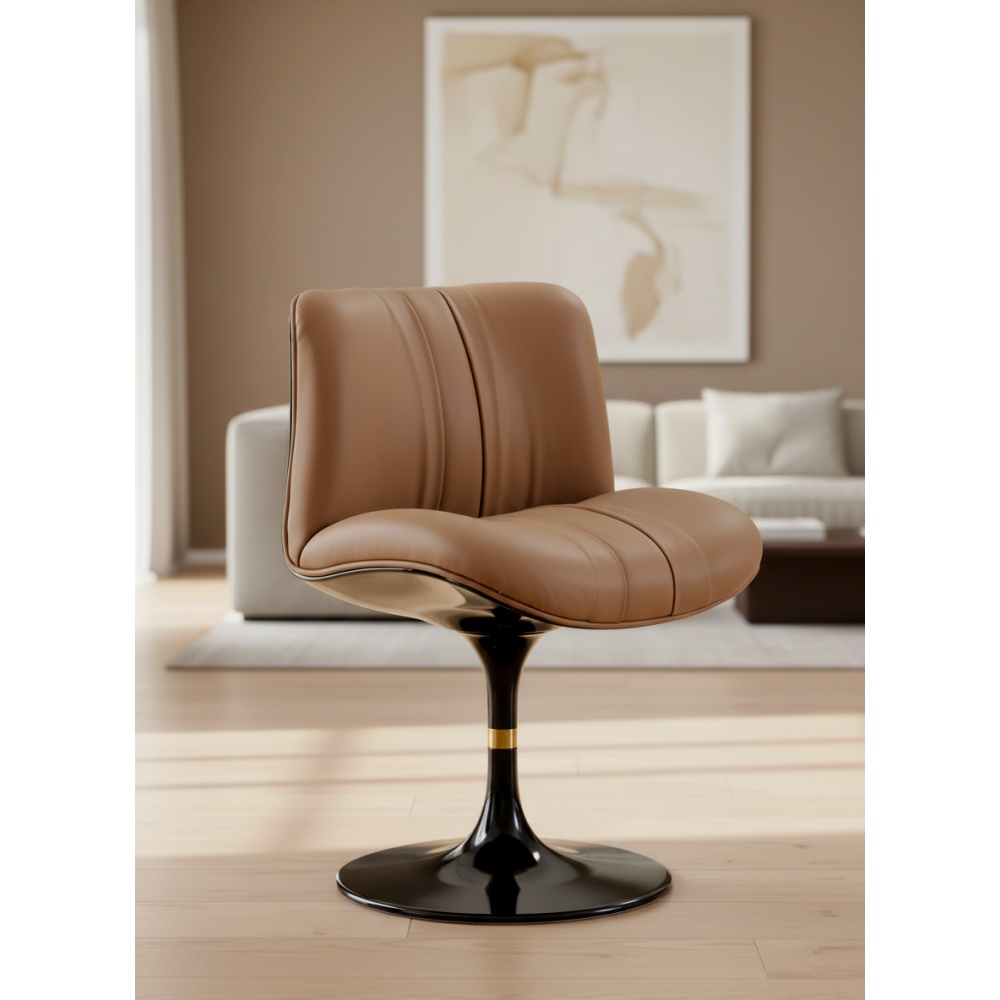 Chaise Kiss pivotante cuir camel | L'Empreinte - Chaises