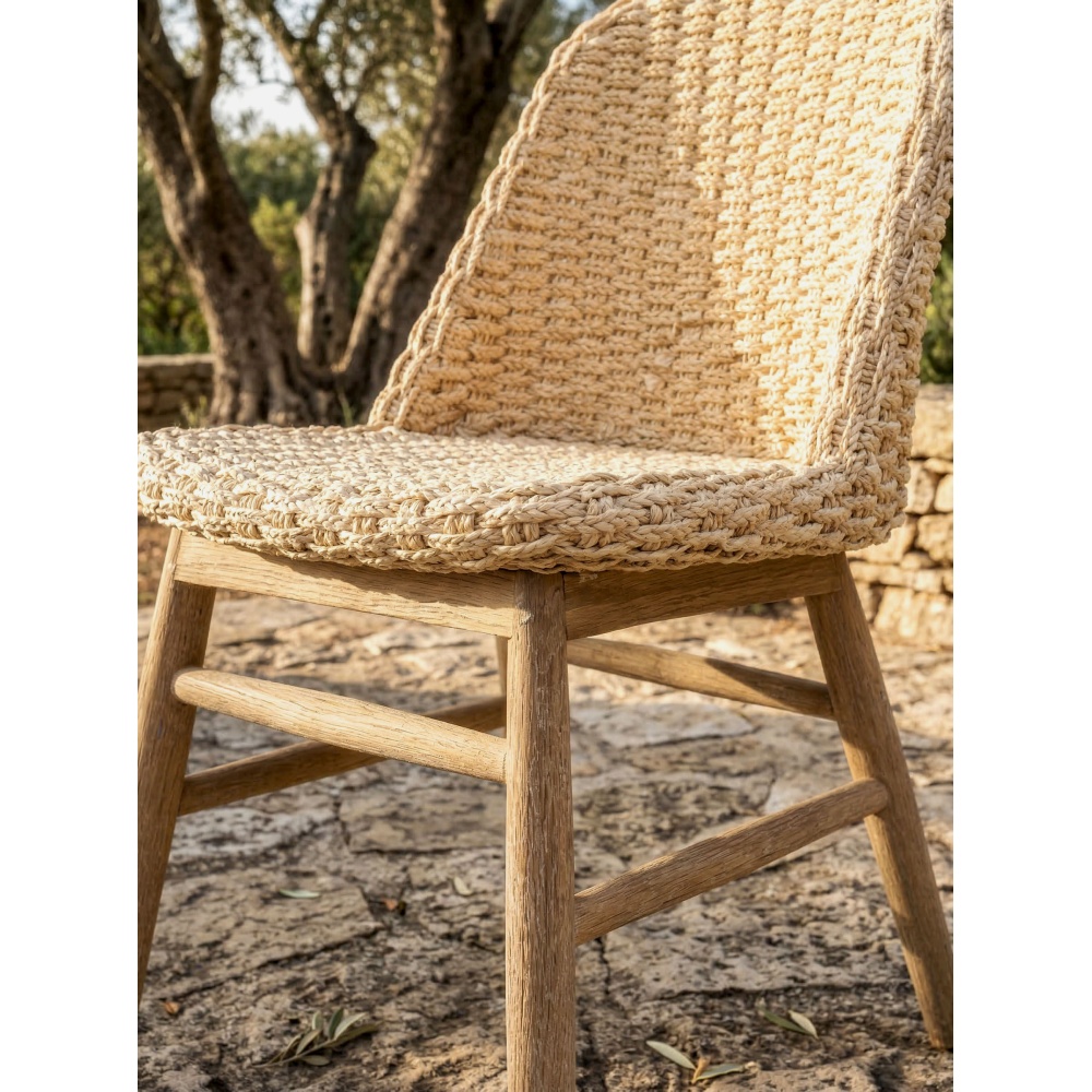 Chaise Messina-Chaise extèrieure en teck et tréssage VIRO