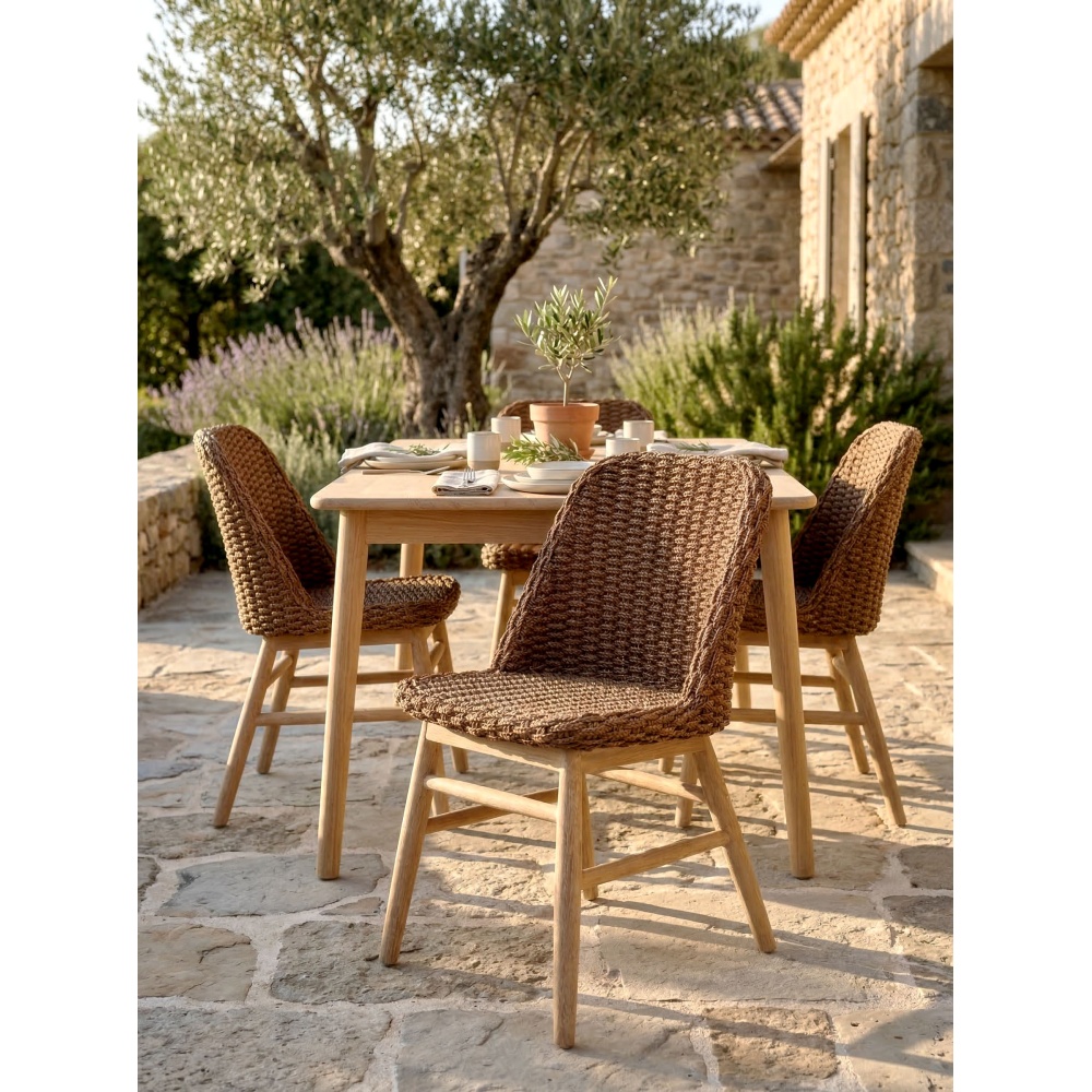 Chaise Messina-Chaise extèrieure en teck et tréssage VIRO