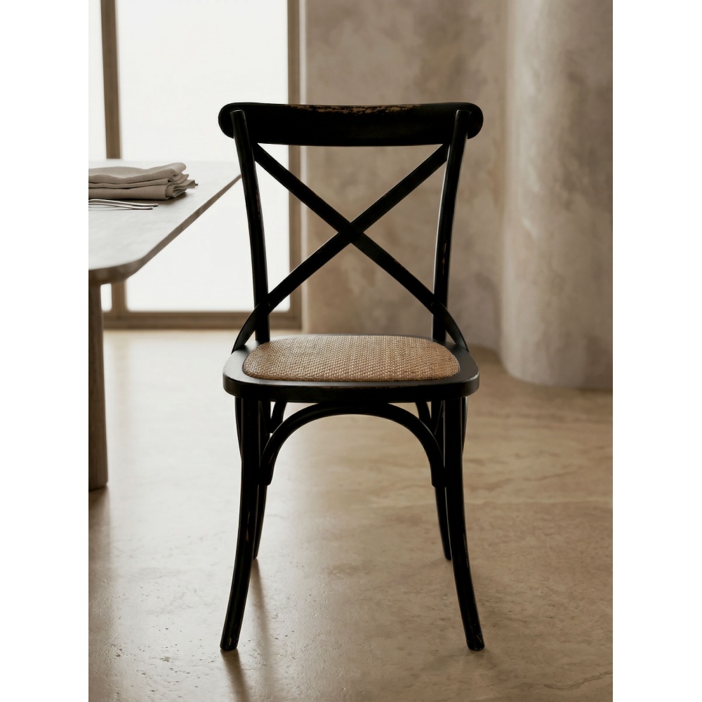 Chaise bistrot Cassidy black antique |  - Chaises