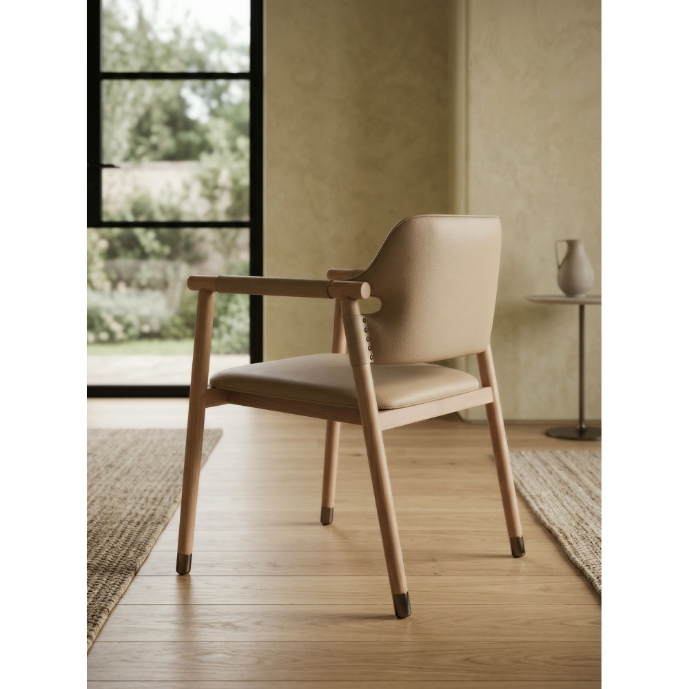 Chaise AARHUS  assise en cuir