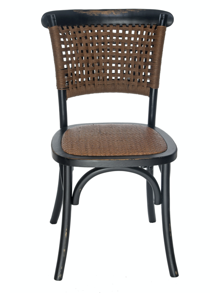 Chaise Tressée Cassidy Black Antique