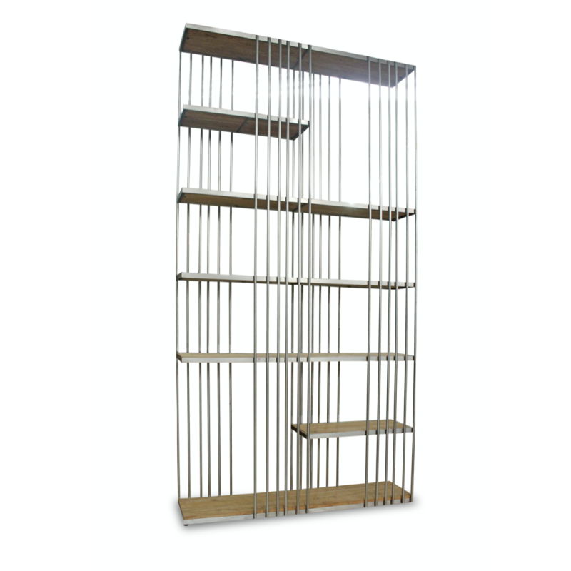 Bibliothèque Barres inox | L'Empreinte - Bibliothèques